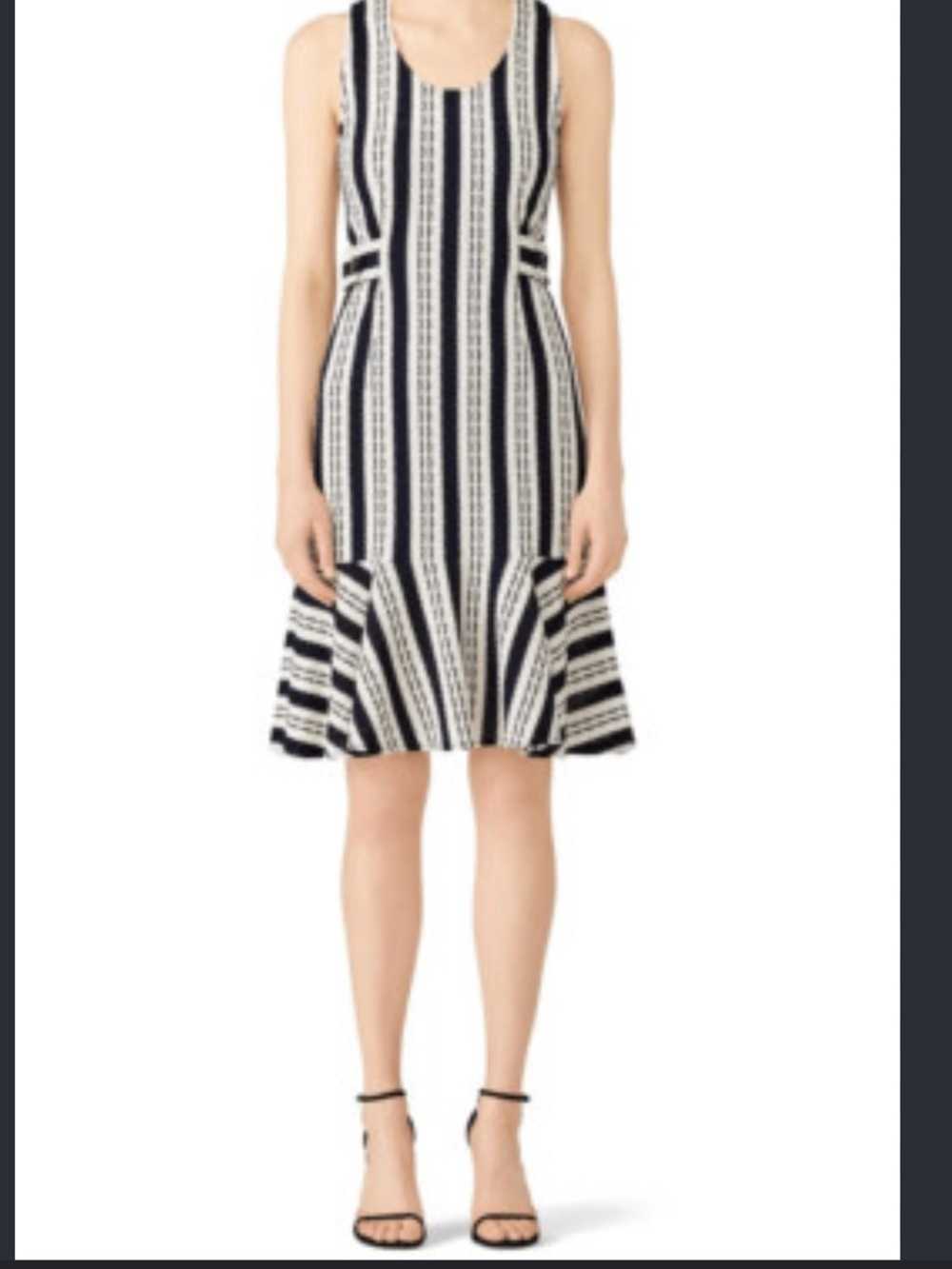 DEREK LAM Crochet Stripe Flounce Dress